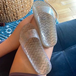 Jelly slides / slip-ons; sparkly